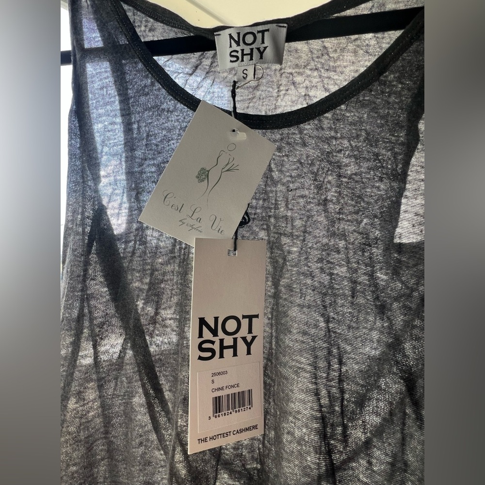 Not Shy Sheer Gray Top